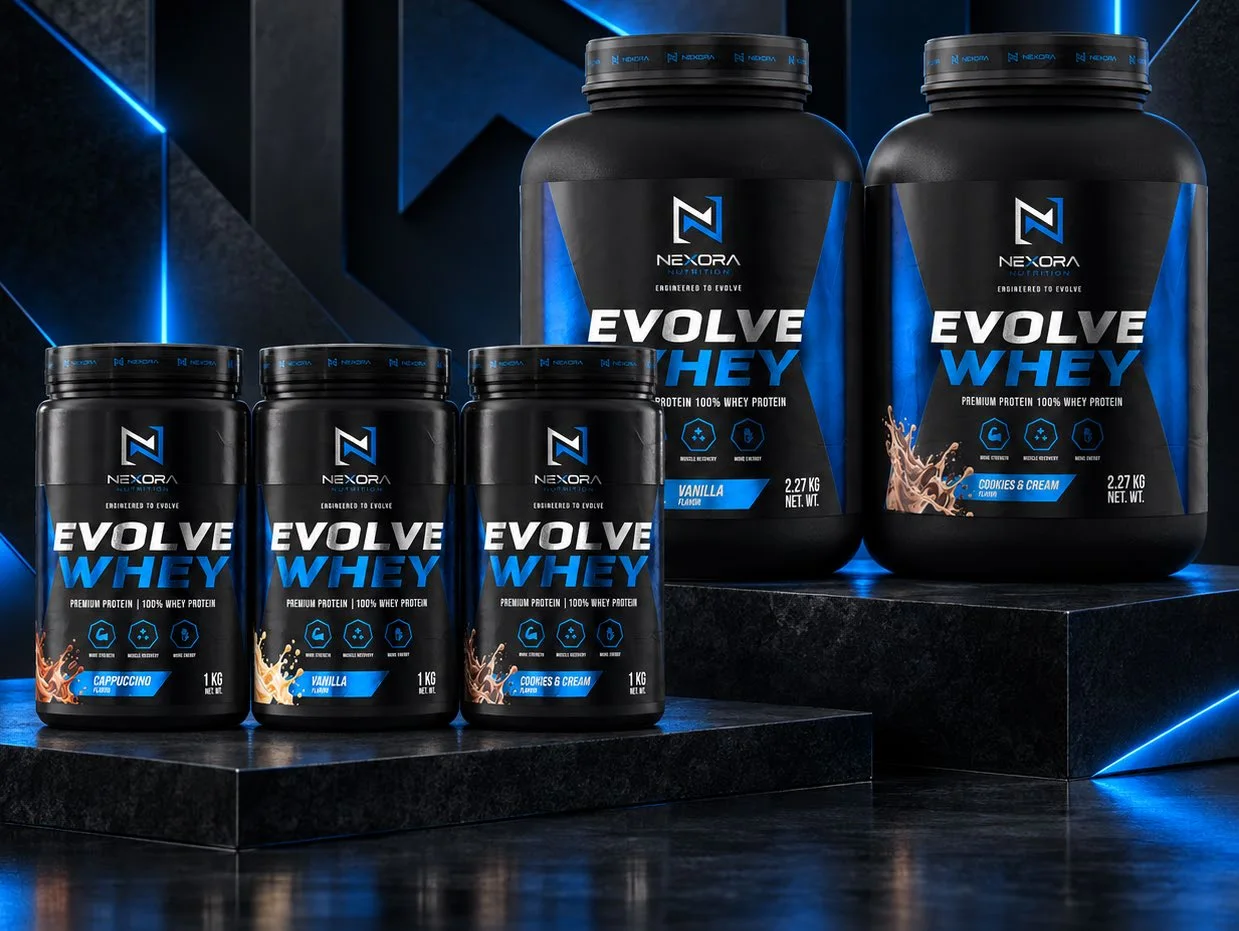 Línea Evolve Whey de Nexora Nutrition